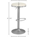 Meridian Brody White Vegan Leather Adjustable Stool IMAGE 5