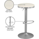 Meridian Brody White Vegan Leather Adjustable Stool IMAGE 6