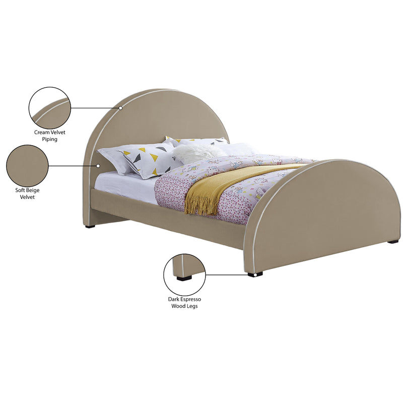 Meridian Brody Beige Velvet King Bed IMAGE 8