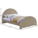 Meridian Brody Beige Velvet Queen Bed IMAGE 7