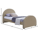 Meridian Brody Beige Velvet Twin Bed IMAGE 7