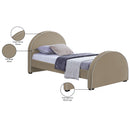 Meridian Brody Beige Velvet Twin Bed IMAGE 8