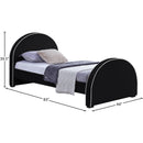 Meridian Brody Black Velvet Twin Bed IMAGE 7