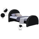 Meridian Brody Black Velvet Twin Bed IMAGE 8
