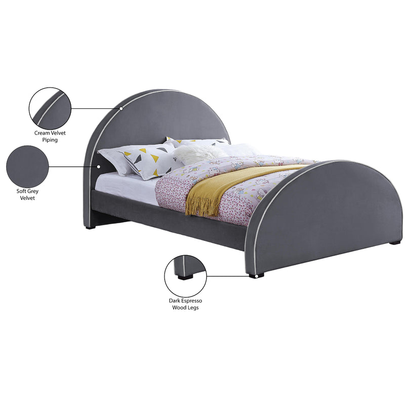 Meridian Brody Grey Velvet Full Bed IMAGE 8