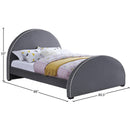 Meridian Brody Grey Velvet King Bed IMAGE 7