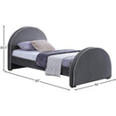 Meridian Brody Grey Velvet Twin Bed IMAGE 7