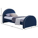 Meridian Brody Navy Velvet Twin Bed IMAGE 7