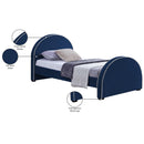 Meridian Brody Navy Velvet Twin Bed IMAGE 8