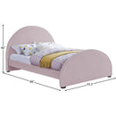 Meridian Brody Pink Velvet Queen Bed IMAGE 7