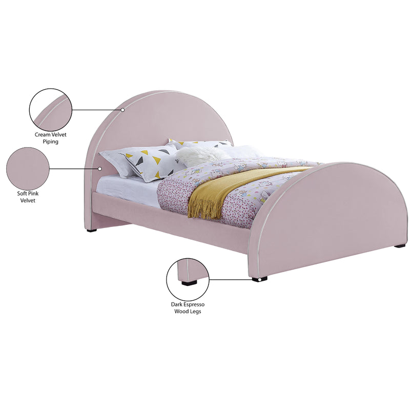 Meridian Brody Pink Velvet Queen Bed IMAGE 8