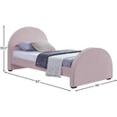 Meridian Brody Pink Velvet Twin Bed IMAGE 7