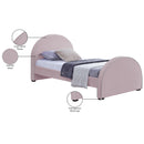 Meridian Brody Pink Velvet Twin Bed IMAGE 8
