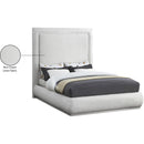 Meridian Brooke Cream Linen Textured Fabric Queen Bed IMAGE 9