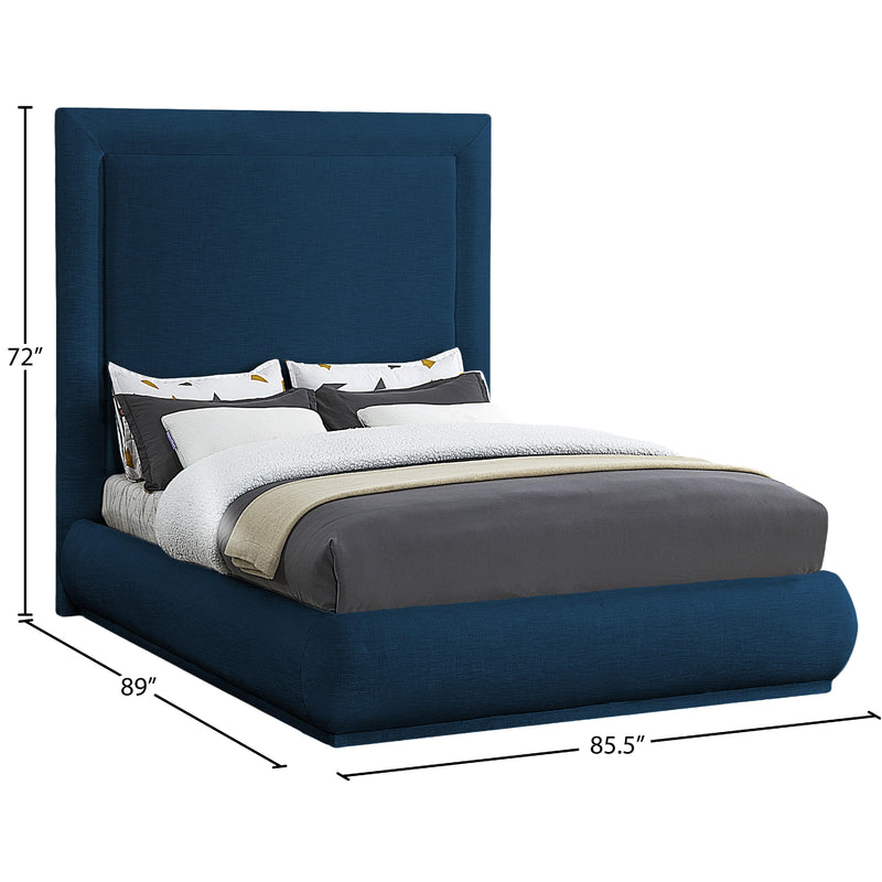 Meridian Brooke Navy Linen Textured Fabric King Bed IMAGE 8
