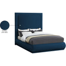 Meridian Brooke Navy Linen Textured Fabric King Bed IMAGE 9