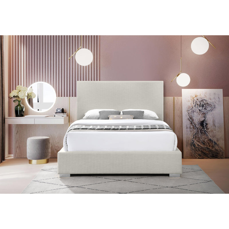 Meridian Crosby Beige Linen Textured Fabric Full Bed IMAGE 8