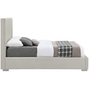 Meridian Crosby Beige Linen Textured Fabric Queen Bed IMAGE 10