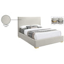 Meridian Crosby Beige Linen Textured Fabric Queen Bed IMAGE 17