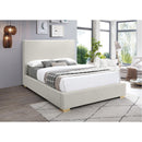 Meridian Crosby Beige Linen Textured Fabric Queen Bed IMAGE 3