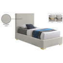 Meridian Crosby Beige Linen Textured Fabric Twin Bed IMAGE 17