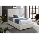 Meridian Crosby Beige Linen Textured Fabric Twin Bed IMAGE 4