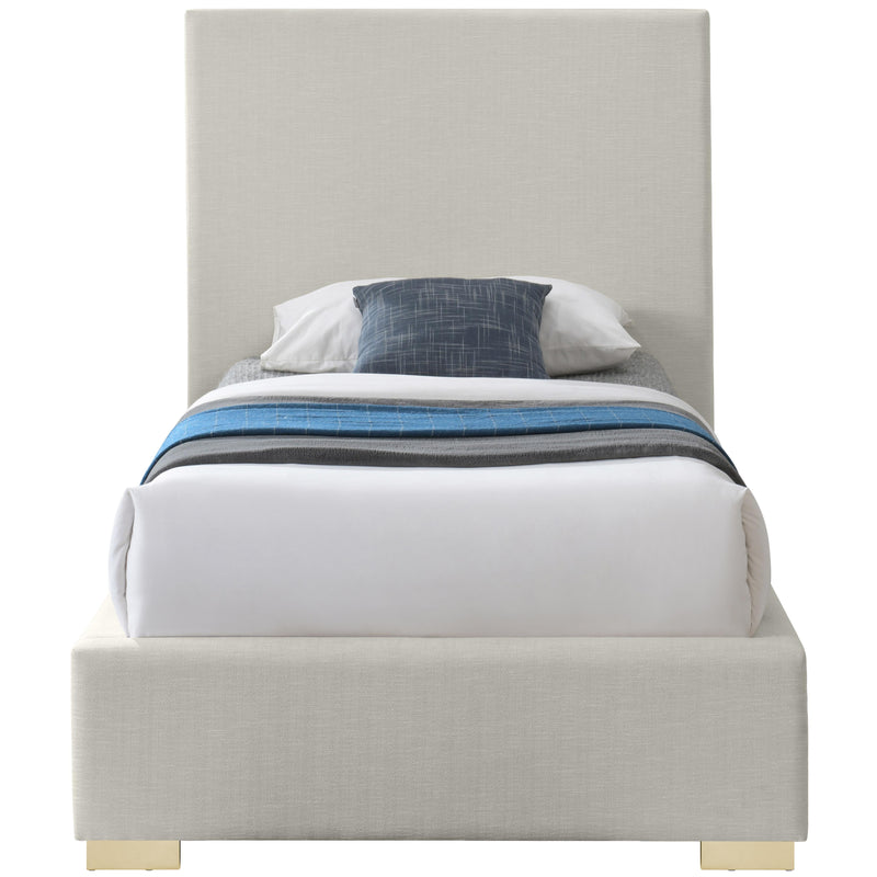 Meridian Crosby Beige Linen Textured Fabric Twin Bed IMAGE 5