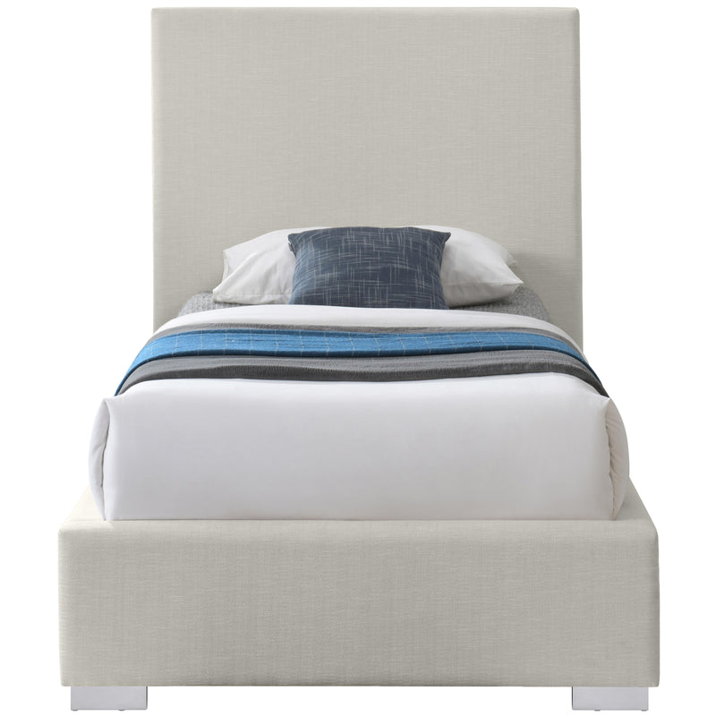 Meridian Crosby Beige Linen Textured Fabric Twin Bed IMAGE 6