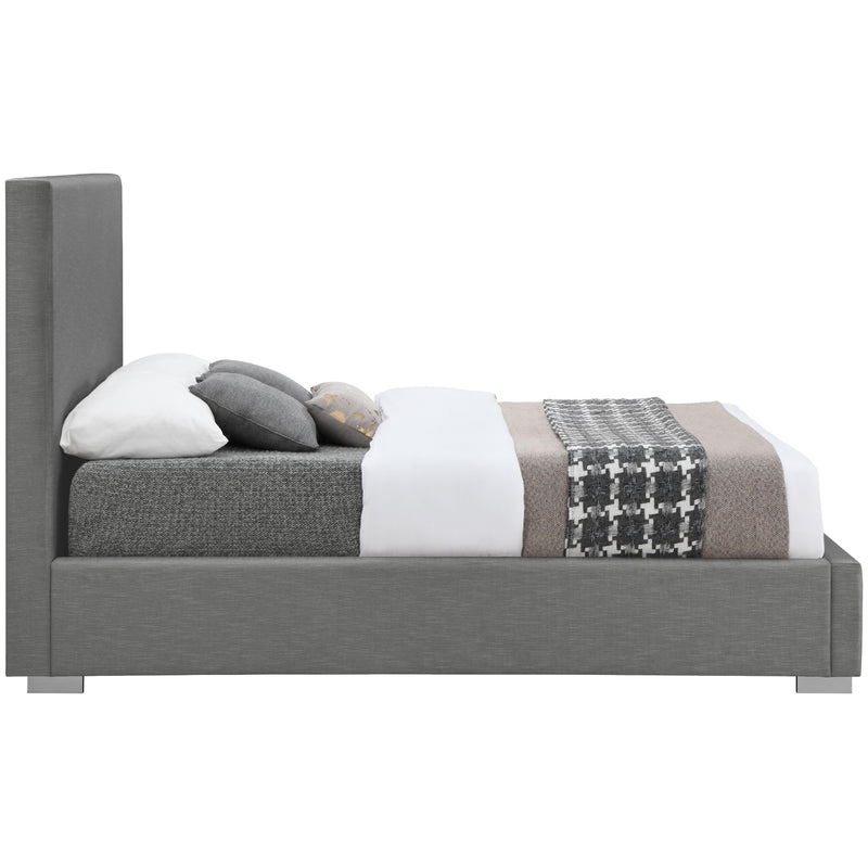 Meridian Crosby Grey Linen Textured Fabric Full Bed IMAGE 10