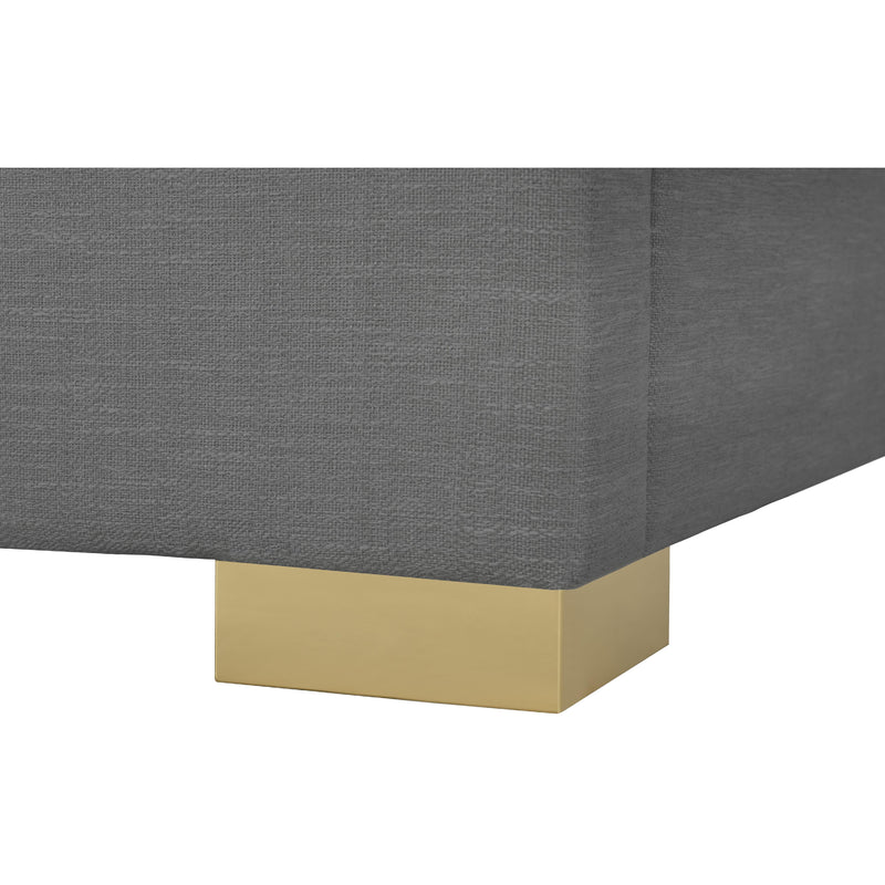 Meridian Crosby Grey Linen Textured Fabric Full Bed IMAGE 13