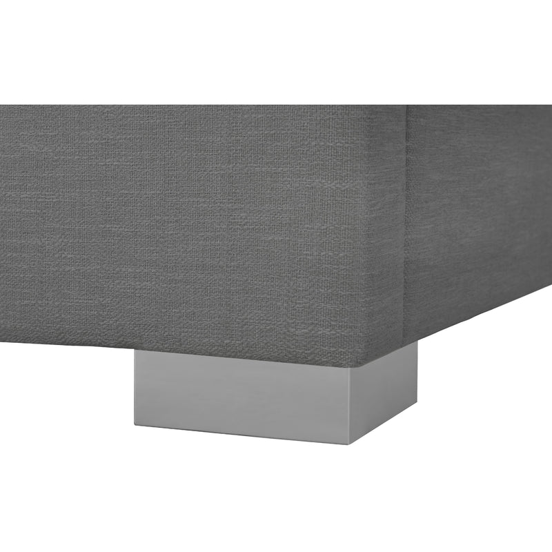 Meridian Crosby Grey Linen Textured Fabric Full Bed IMAGE 14