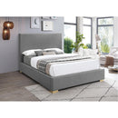 Meridian Crosby Grey Linen Textured Fabric Full Bed IMAGE 3