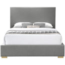 Meridian Crosby Grey Linen Textured Fabric Full Bed IMAGE 5