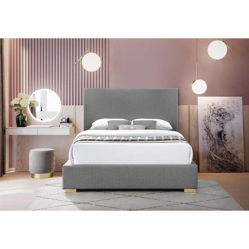 Meridian Crosby Grey Linen Textured Fabric Full Bed IMAGE 7