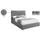 Meridian Crosby Grey Linen Textured Fabric King Bed IMAGE 17