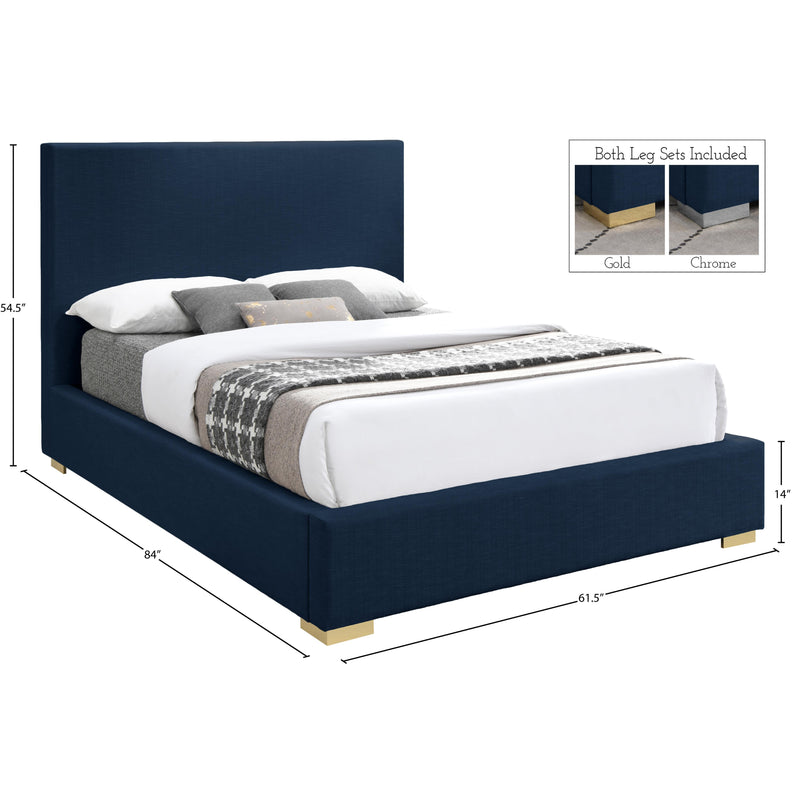 Meridian Crosby Navy Linen Textured Fabric Full Bed IMAGE 16