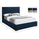 Meridian Crosby Navy Linen Textured Fabric Queen Bed IMAGE 16