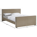 Meridian Dillard Beige Velvet King Bed IMAGE 7