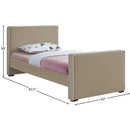 Meridian Dillard Beige Velvet Twin Bed IMAGE 7