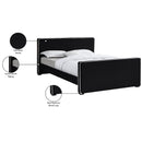 Meridian Dillard Black Velvet Full Bed IMAGE 8