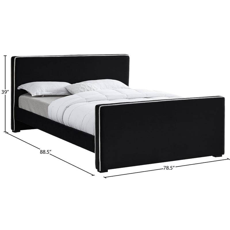 Meridian Dillard Black Velvet King Bed IMAGE 7