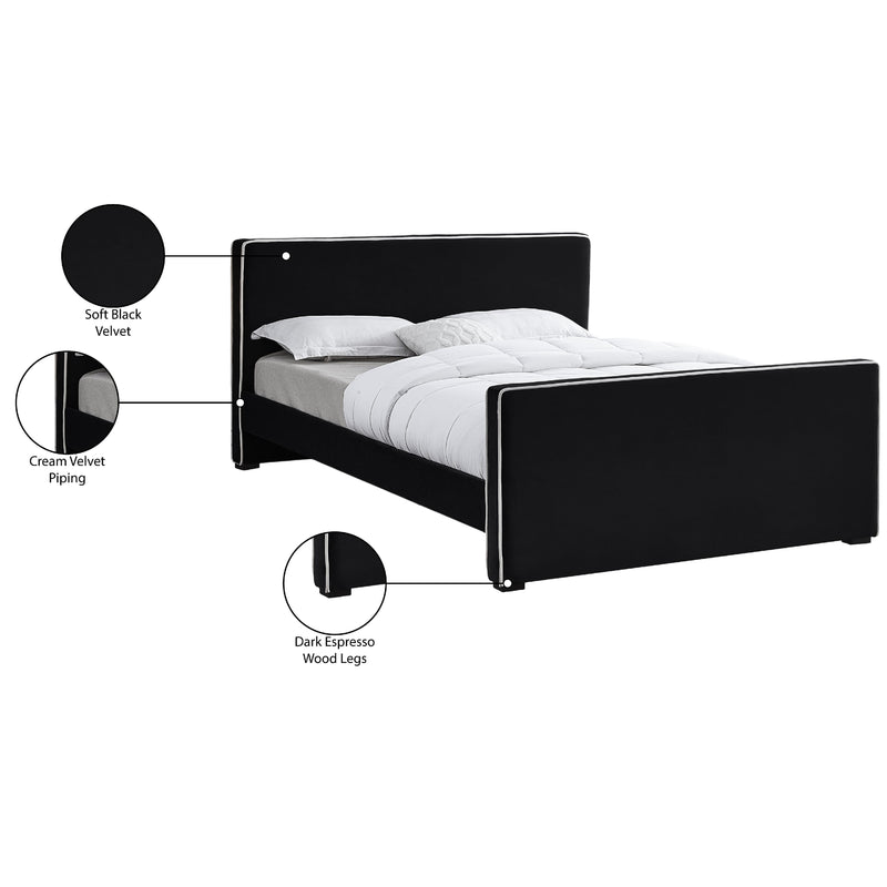 Meridian Dillard Black Velvet King Bed IMAGE 8
