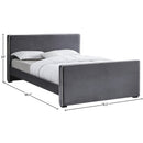 Meridian Dillard Grey Velvet King Bed IMAGE 7