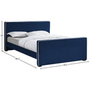 Meridian Dillard Navy Velvet King Bed IMAGE 7