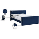 Meridian Dillard Navy Velvet King Bed IMAGE 8