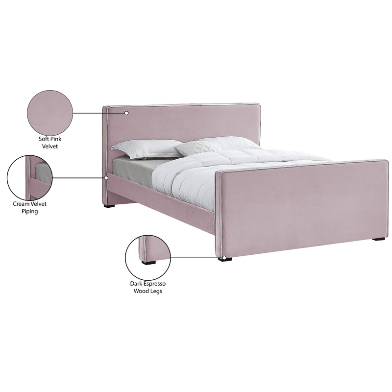 Meridian Dillard Pink Velvet Full Bed IMAGE 8