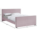 Meridian Dillard Pink Velvet King Bed IMAGE 7