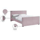Meridian Dillard Pink Velvet Queen Bed IMAGE 8