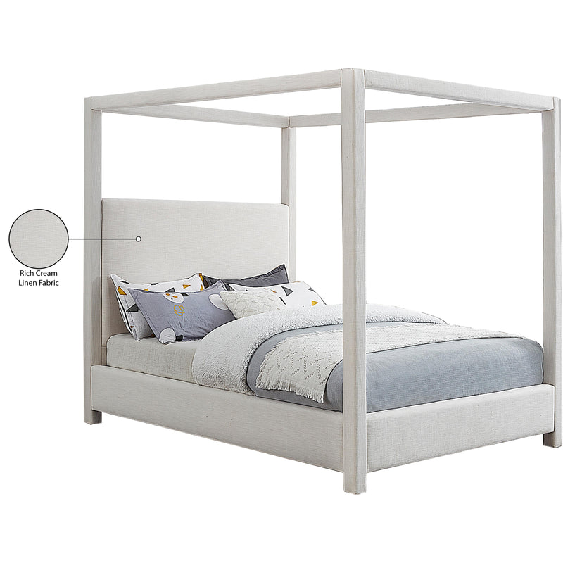 Meridian Emerson Cream Linen Textured Fabric King Bed (3 Boxes) IMAGE 9