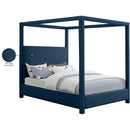 Meridian Emerson Navy Linen Textured Fabric Queen Bed (3 Boxes) IMAGE 9